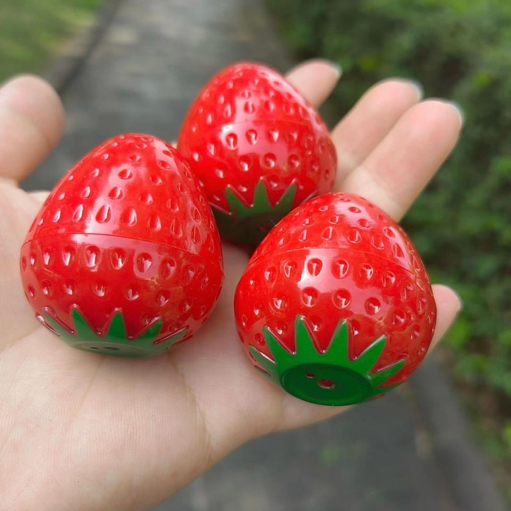 Set of 3 Strawberry Shaped Lip Balms